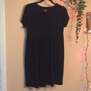 Short Sleeved Rib Knit Babydoll Dress